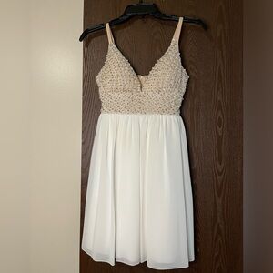 Speechless Brand Beige & Off Beaded Dress